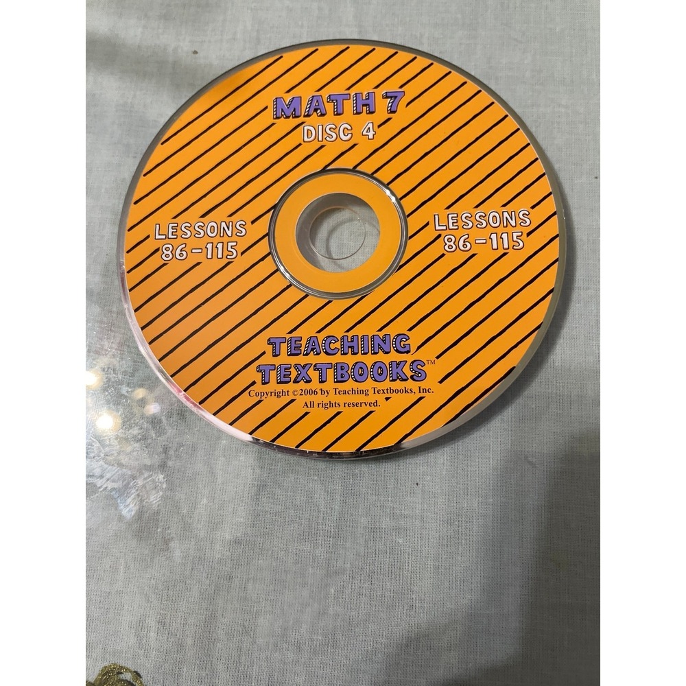2006 Teaching Textbooks Math 7 Disc 4 Lessons 86-115 1 CD